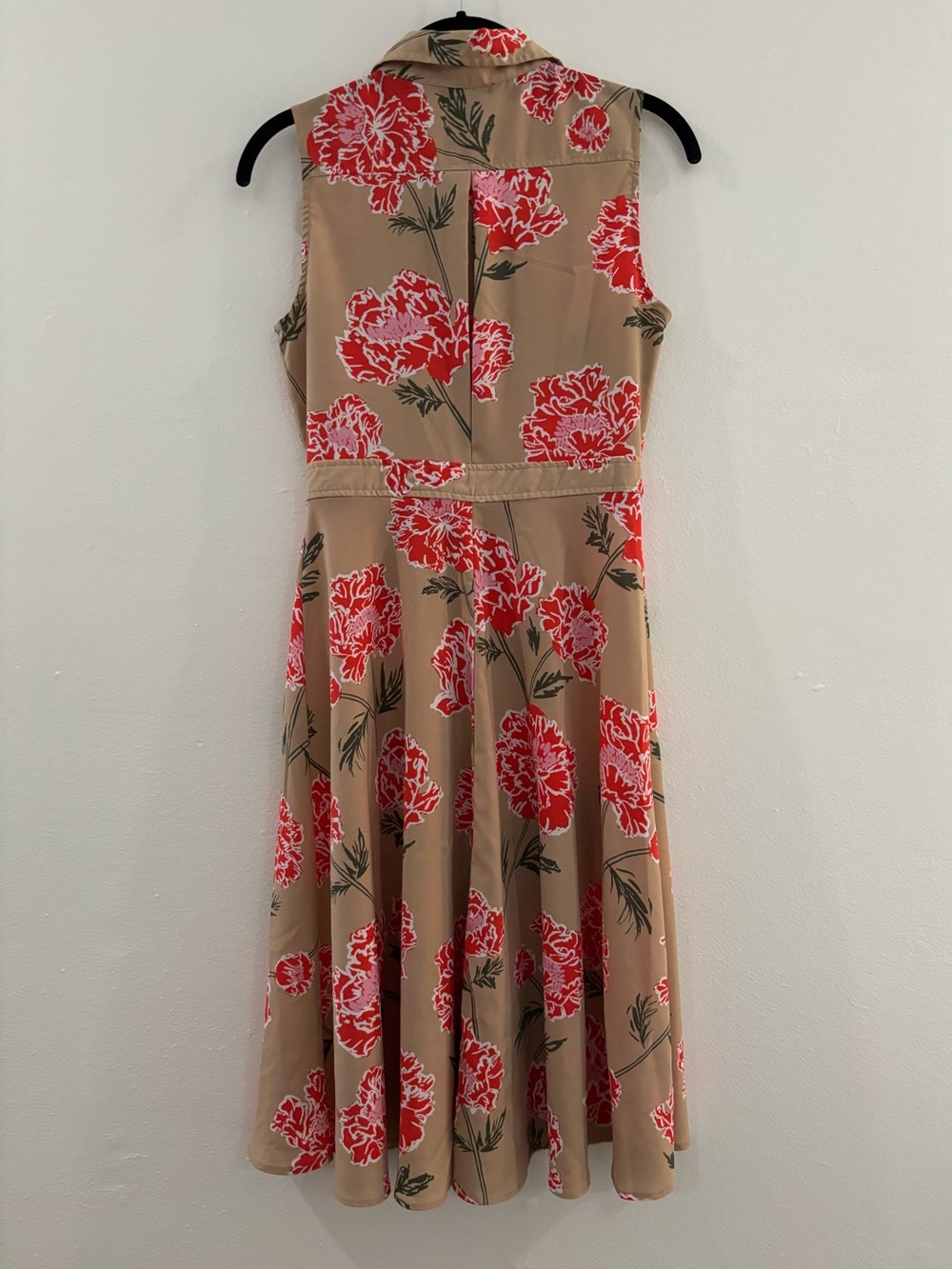 Banana Republic - Multicolor Tan Midi Shirt Dress with Red Floral Print - Picture 10 of 10